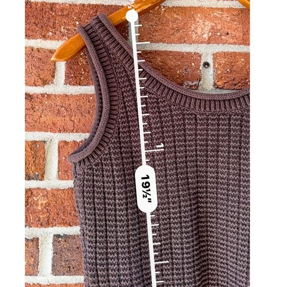 Quince Organic Cotton Knit Sweater Vest Brown Size S - Picture 8 of 9